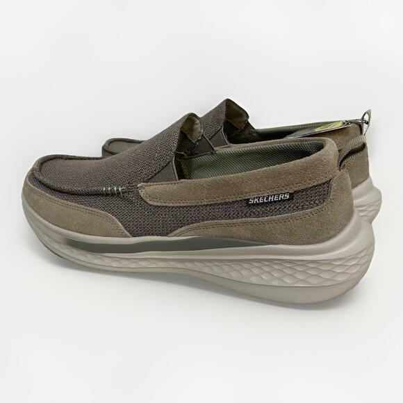 Skechers Relaxed Fit Men Size 10.5 Slade-Munson Light Brown Slip On 205102 New - Picture 2 of 9